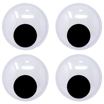 TOAOB 150pcs 1 Inch Plastic Wiggle Googly Eyes Self-Adhesive Black