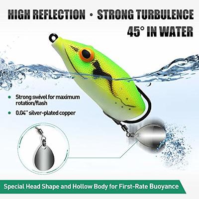 TRUSCEND Topwater Bass Fishing Frog Lures with Weedless BKK Hooks, Floating Soft  Frog Baits with Super Spoon/Anti-Sticked SBS Skirt, Japan Formula, 7 Times  Manual Printing (A2-Spintail) - Yahoo Shopping