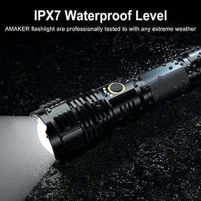 Super Bright Rechargeable Flashlights 300000 High Lumen, Powerful LED Flashlight, Ipx7 Waterproof Floodlight & Spotlight Flashlight 2-in-1 w/5 Modes