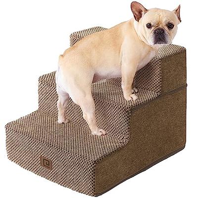  EHEYCIGA Dog Stairs for Small Dogs, 4-Step Dog Stairs for High  Beds and Couch, Folding Pet Steps for Small Dogs and Cats, and High Bed  Climbing, Non-Slip Balanced Dog Indoor