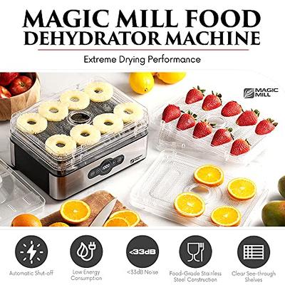 Magic Mill Food Dehydrator Machine | 11 Stainless Steel Trays | Adjustable  Timer and Temperature Control | Jerky, Herb, Meat, Beef, Fruits and