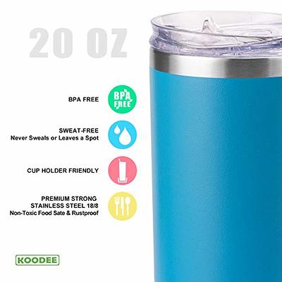 20 Oz Stainless Steel Skinny Tumbler, 8 Pack Double Wall Insulated