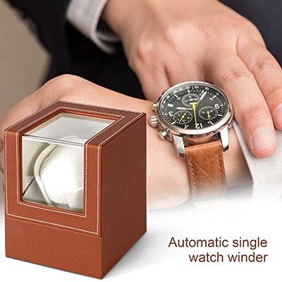 Single Watch Winder with Leather Case