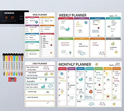 Cinch Magnetic Dry Erase Calendar and Whiteboard Bundle for Fridge 2 Boards  Included - 17x12 - 6 Fine Tip Markers and Large Eraser with Magnets-  Monthly Whiteboard Dry Erase Board 