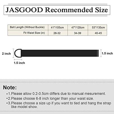 JASGOOD Canvas Belt, Black Web Casual Belt for Men with Double D Ring  Buckle for Cargo Shorts Set of 2 (Black,Fit Waist Size 28-32 inch) - Yahoo  Shopping