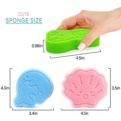 Hokoad Baby Bath Sponge, 2 Pack Cartoon Animal Style Baby Sponge for  Bathing, Infants Bath Sponge Ultra Soft & Absorbent Natural and Safe Great  for