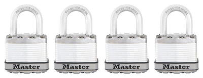 Master Lock (4) Keyed Alike Padlocks w/Thermoplastic Coating and 2(51mm)  Tall Shackle - Model # 311KALH-4