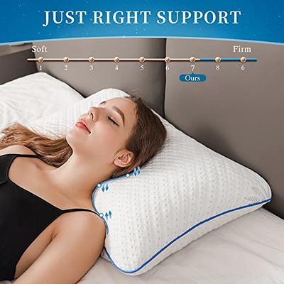 Cooling Bed Pillows for Sleeping 2 Pack Shredded Memory Foam Adjustable  Cool BAMBOO Pillow for Side Back Stomach Sleepers -Luxury Gel Queen Size  Set