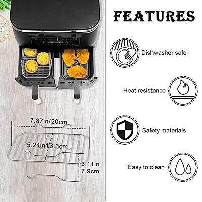 Air Fryer Rack For Dual Airfryers, Double Baskets Air Fryers Dehydrator  Racks For Ninja Foodi Dz201