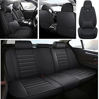 Leader Accessories 2pcs Leather Car Seat Cushions Non-Slip Black Front Seat  Covers Mat Pad for Cars