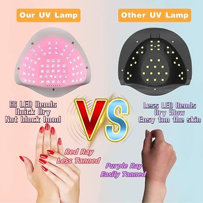 UV Gel Nail Lamp,150W UV Nail Dryer LED Light for Gel Polish-4 Timers Professional Nail Art Accessories,Curing Gel Toe Nails (White)