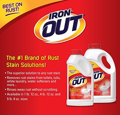 Iron OUT Powder Rust Stain Remover, Remove and Prevent Rust Stains in  Bathrooms, Kitchens, Appliances, Laundry, and Outdoors, 9 Lb 8 Oz, Pack of  4 - Yahoo Shopping