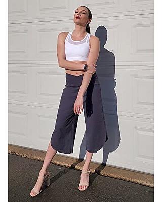 G4Free Yoga Capri Pants for Women Wide Leg Dress Crop Pants with