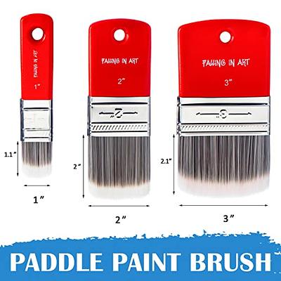 GACDR Fan Paint Brush Set of 9 Pcs, Professional Artist Acrylic Paint  Brushes Set with Long Wood Handles Anti-Shedding Nylon Hair for Acrylic
