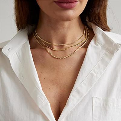 Yellow Gold Plated Thin Herringbone Chain Necklace – Jennifer Miller Jewelry