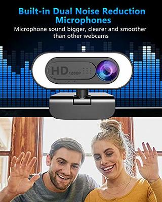 OVIFM Streaming Webcam with Microphone Ring Light-HD 1080P Face Web Cam  with Privacy Cover&Tripod for Desktop/Laptop/PC/MAC,Web Camera for