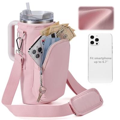 Water Bottle Holder with Strap Pouch and Handle fits for Stanley