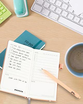 Undated Daily Planner To Do List Notepads and Walnut Stand - 120 Checklist  Cards, 10 Goal Cards - Perfect Note Pads for Work Desk or School - ADHD