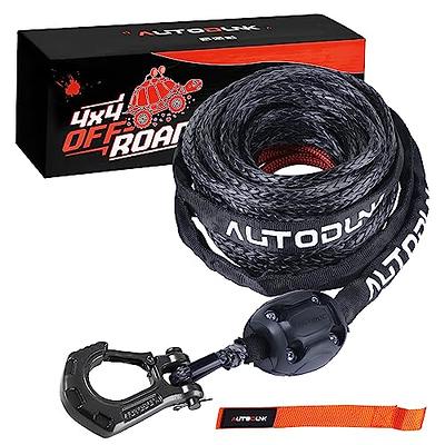 Synthetic Winch Rope Cable Kit 1/4 x 50 ft 9500Lbs Black Winch Rope Line  with Protective Sleeve+Rubber Stopper+Winch Hook+Safety Pull Strap for ATV  UTV SUV - Yahoo Shopping