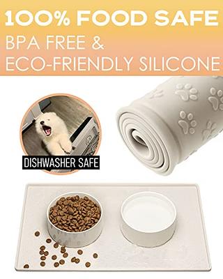 Silicone Dog Cat Food Mat, Waterproof Slip Resistant Raised Edge Pet Feeding  Mats, Pet Bowl Mat Anti-Messy and Prevent Spill on Floor, Dishwasher  Safe(M: 18.9 X 11.8, Cream) - Yahoo Shopping