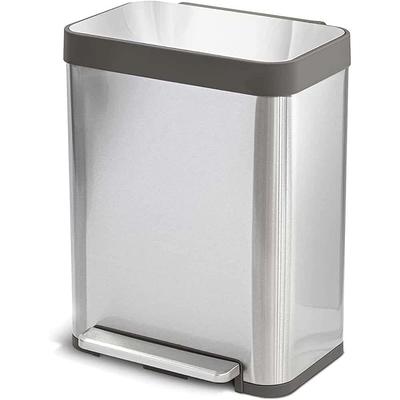 5.3 Gal./20 L Nickel Soft-Close, Smudge Resistant Small Trash Can with Foot Pedal