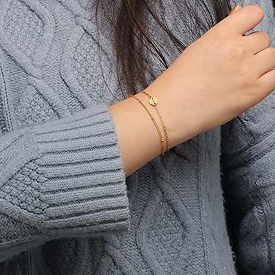 14K Solid Gold Chain Bracelet | Dainty Bracelet | Minimalist Layering  Bracelet