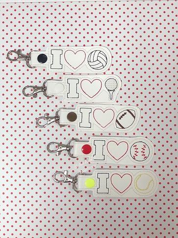 Download Sports Keychain I Love Baseball Golf Football Volleyball Tennis Keyfob Bag Tag Gift Yahoo Shopping