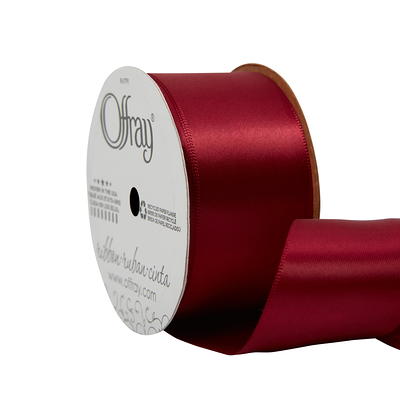 Offray Ribbon, Antique White 1 1/2 inch Single Face Satin Polyester Ribbon,  12 feet 