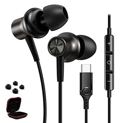 2 Packs USB C Headphones for iPhone 15, Type C Earbuds HiFi Stereo USB C  Earphones with Mic Volume Control for Galaxy S23/S22/S21/S20/Ultra Note
