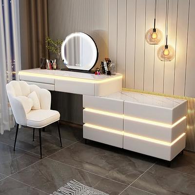 Makeup Vanity Desk with Lights, 3 Lighting Colors, White Vanity Set Makeup  Table with 3 Drawers, 2 Cabinets and Multiple Shelves, Large Vanity  45.2in(L) - Yahoo Shopping