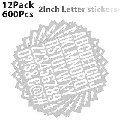 12 Sheets 2 Inch Large Letter Stickers, 600 Pcs Letter Stickers