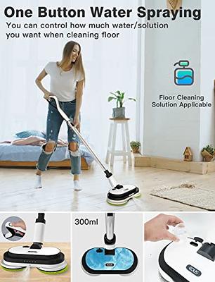 Cordless Electric Mop, Electric Spin Mop with LED Headlight and