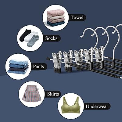 HANGERWORLD 20 Black 14inch Plastic All Purpose Coat Clothes Garment Pants Skirt Bar Hangers with Loop Hooks