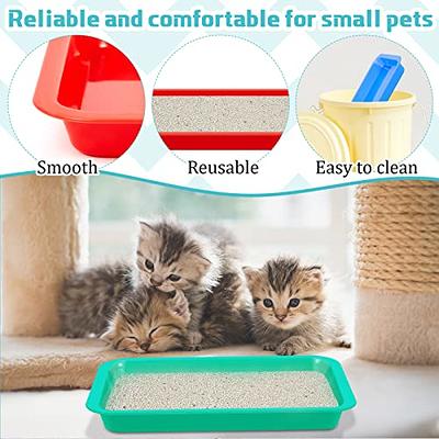 8 Pcs Small Kitten Litter Box Rabbit Litter Pan Mini Open Cat Litter Box  Low Entry