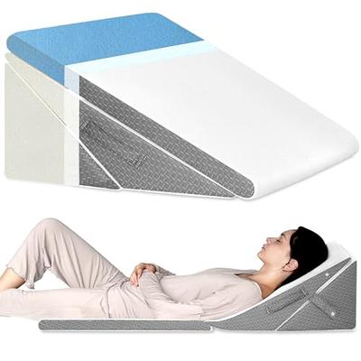 Bed Wedge Pillow – 2 Separate Memory Foam Incline Cushions, System for Legs, Knees and Back Support Pillow | Acid Reflux, Anti Snoring, Heartburn, Rea