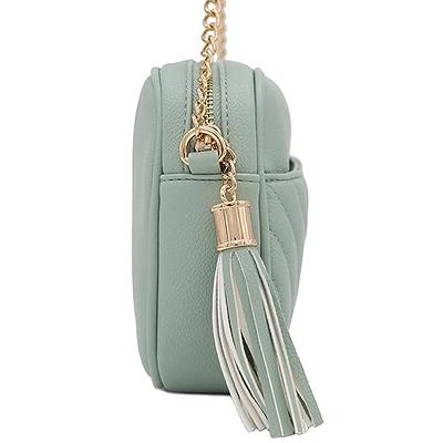 Buy FashionPuzzle Chevron Quilted Crossbody Camera Bag with Chain Strap and  Tassel, Blue-grey, One Size at