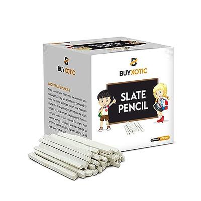 BUYXOTIC Premium Thick Slate Pencils Box, Indian White Natural Chalk,  Chalkboard Markers Dustless Stone Pencil, Limestone Slate Bars - 500gms  (100 pcs approx.) - Yahoo Shopping