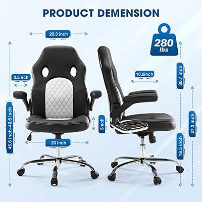 Bigzzia High-Back Gaming Chair PC Office Chair Computer Racing Chair PU  Desk Task Chair Ergonomic Executive Swivel Rolling Chair with Lumbar  Support