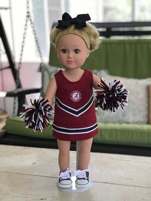 Alabama Crimson Tide Cheer Outfit & Shoes For 18 Doll - Yahoo Shopping