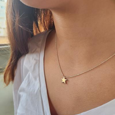 Gold Elephant Necklace, Small Pendant, 2mm Curb Chain, Necklace