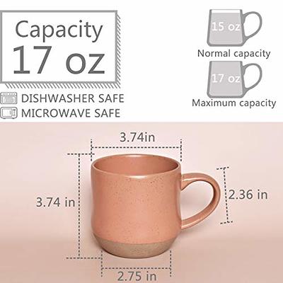 Mr. Coffee Coupleton Teardrop 15 oz. Peach Pink Stoneware and Stainless Steel Travel Mug Set of 4 with Lid