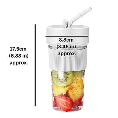 Portable Blender, USB Rechargeable Smoothie on the Go Blender Cup with  Straws, Protein Shakes Fruit Mini Mixer for Home, Sport