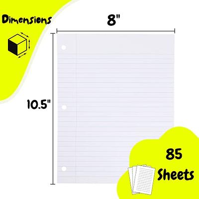 Mini Binder Blank Filler Paper for 3 or 7 Ring Binders - 100 Sheets/200  Pages Loose Leaf Paper Blank Refills, Desk Size 4, 100gsm Blank Paper, 5.8  x