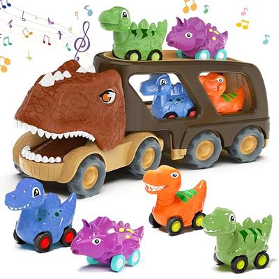 Toyvelt Dinosaur Toys for Kids 3-5 -Giant Dinosaur Truck, 12 Dinosaurs and  3 Dinosaur Car, with Lights and Sound Effects Best Kids Dinosaur Toys and