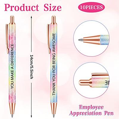 7 Pcs Greeting Teacher Pens Inspirational Ballpoint Pens Glitter Black Ink  Pens Metal Retractable Ballpoint Pens Appreciation Gifts for Kids Students