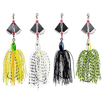 Fishing Spinnerbait Lures Kit, 12pcs Hard Metal Spinner Bait Jig Lures  Buzzbait Swimbait for Pike Bass Trout Salmon Freshwater Saltwater Fishing