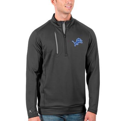 Men's Antigua Heather Gray Detroit Lions Metallic Logo Fortune Quarter-Zip  Jacket - Yahoo Shopping