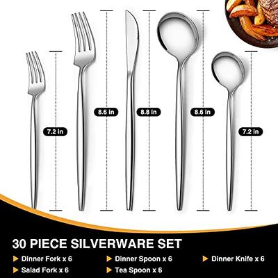 Uniturcky Luxury Black Matte Flatware 20 Pieces 18/10 Stainless Steel Salad  Spoons and Forks Knife Set Black Silverware Set DISHWASHER SAFE, Service  for 4 - Yahoo Shopping