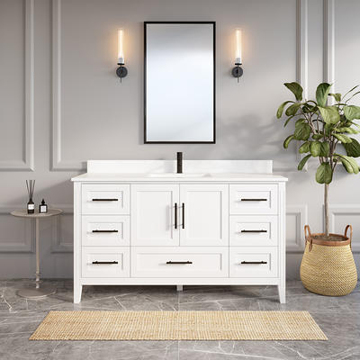 Thomas 36-in Solid Hardwood Bathroom Vanity with Power Bar and Drawer  Organizer - Yahoo Shopping