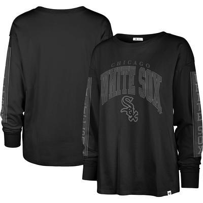 New Era Chicago White Sox Women's Black Tie-Dye Cropped Long Sleeve T-Shirt